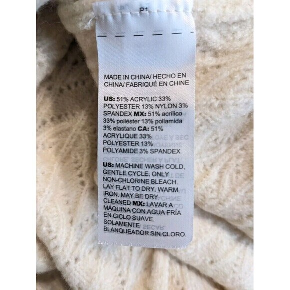 Chico's Women's Small Cable Knit V Neck Sweater - Picture 6 of 8